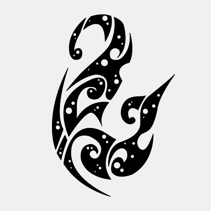 Maori tattoo, hook pattern