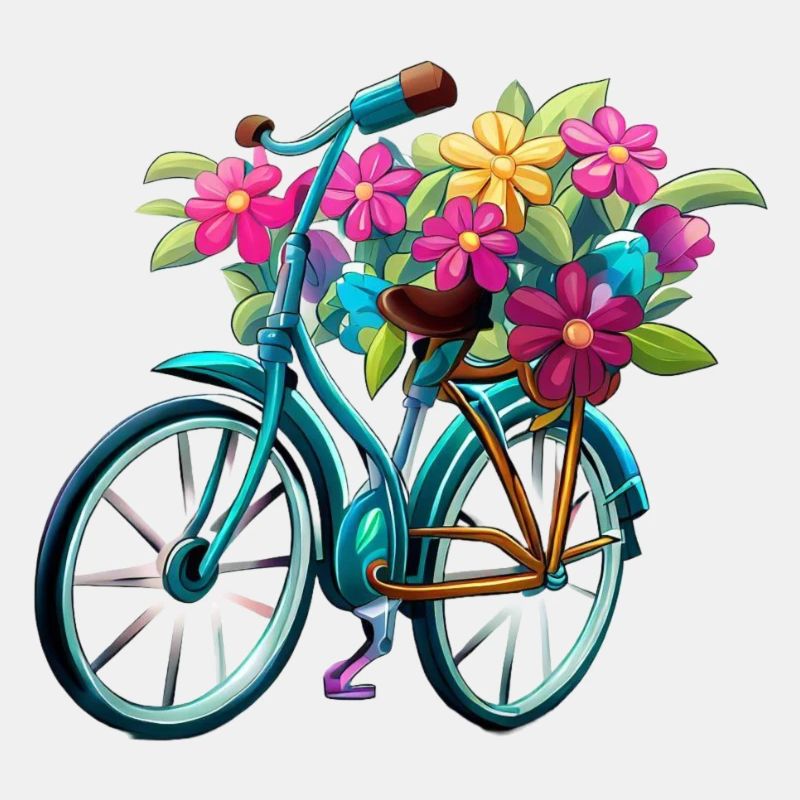 Vélo avec des fleurs