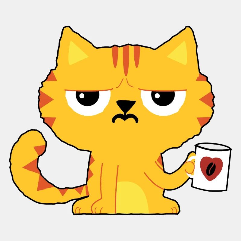 Kaffee Trinker Katze Schlaf Shirt Morgenmuffel