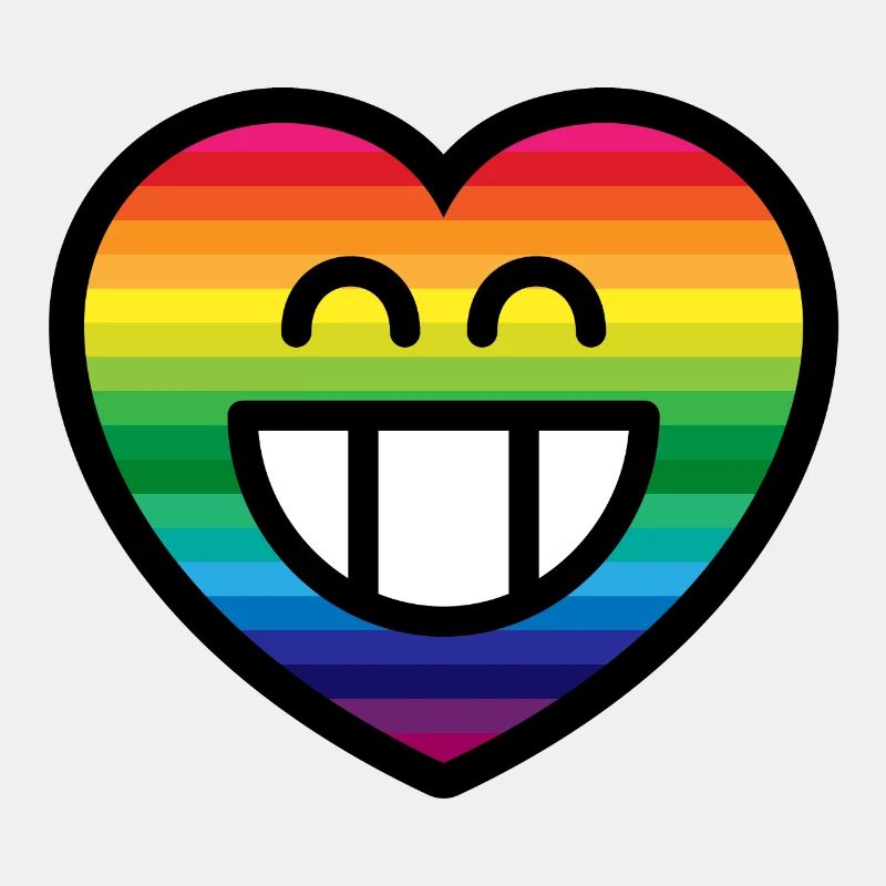 Emoticon Rainbow Grin Heart