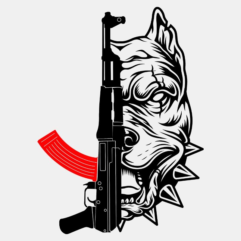 Pitbull mit AK47