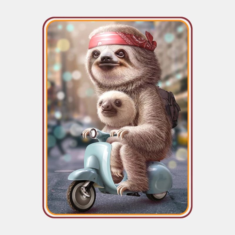 FAULTIERE AUF EINEM ROLLER
