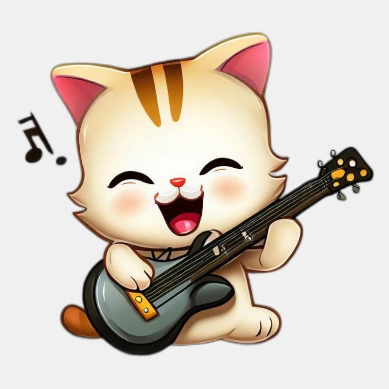 Chat faisant de la musique