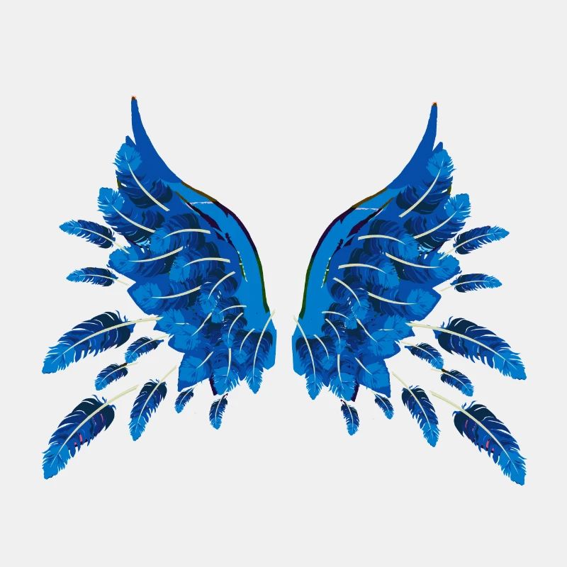 flügel,federn,blaue flügel,feder,malerei