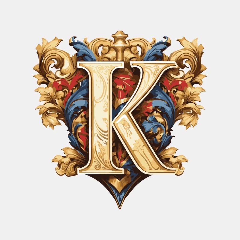 K Buchstabe Logo Krone