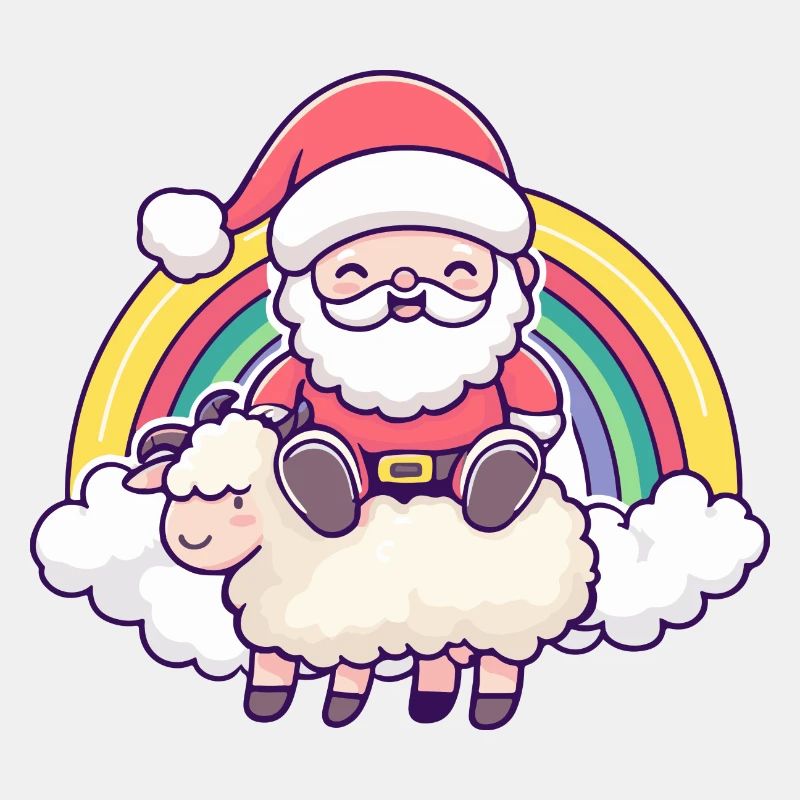 Schaf Weihnachtsmann Regenbogen