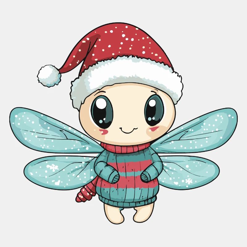 Libelle Weihnachten Comic