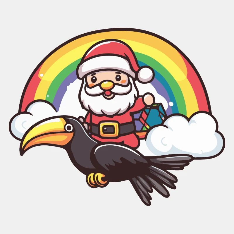 Tukan Vogel Weihnachtsmann Regenbogen
