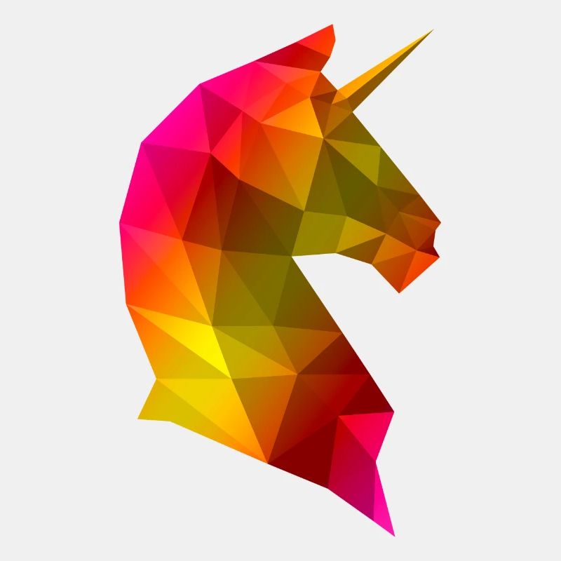 Licorne Lowpoly Rainbow 3D