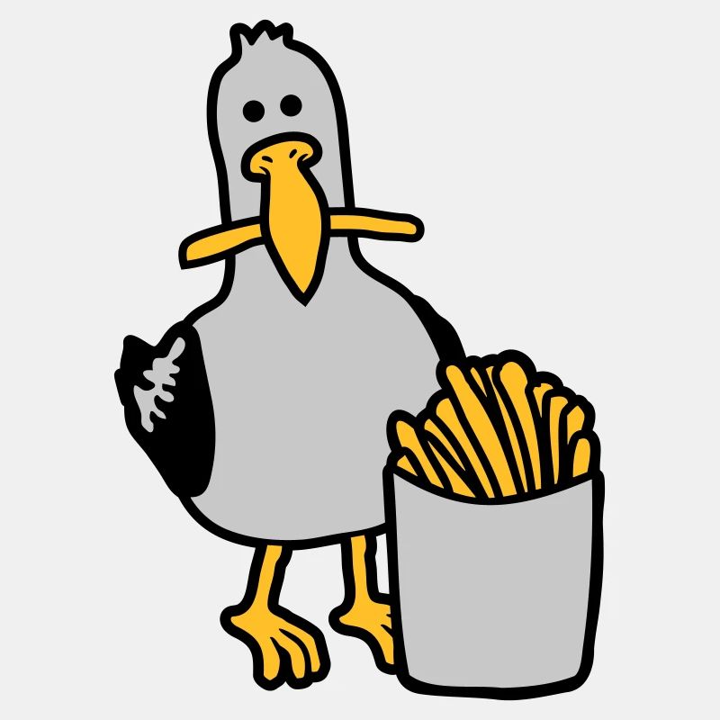 Joyeuses frites volées à la mouette