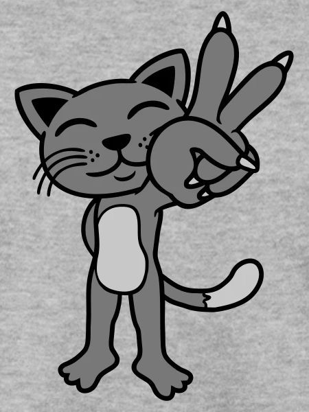 Peace Zeichen stehende Katze
