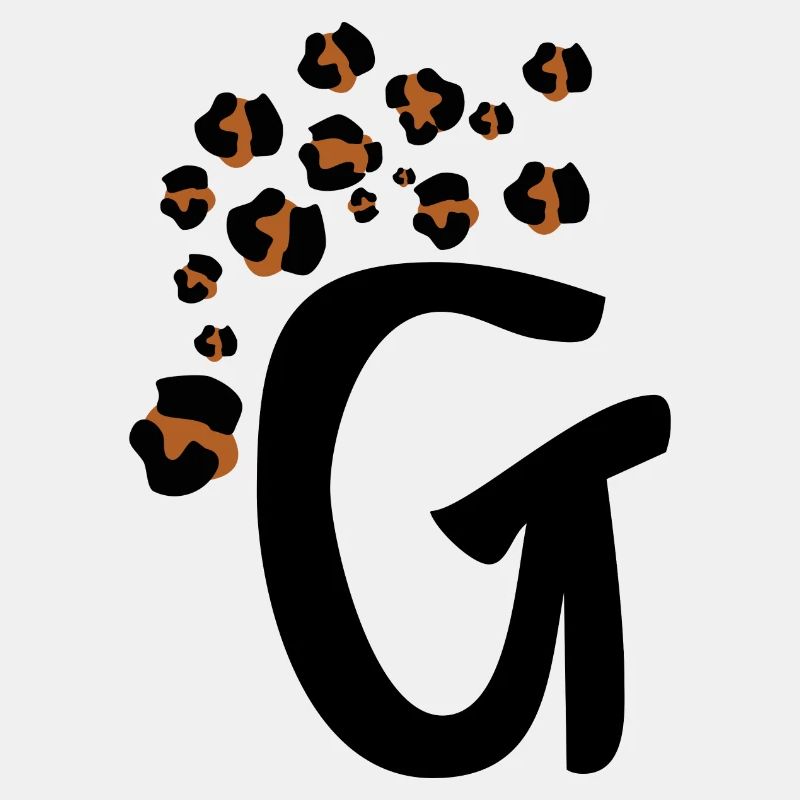 Buchstabe g Leopardenmuster