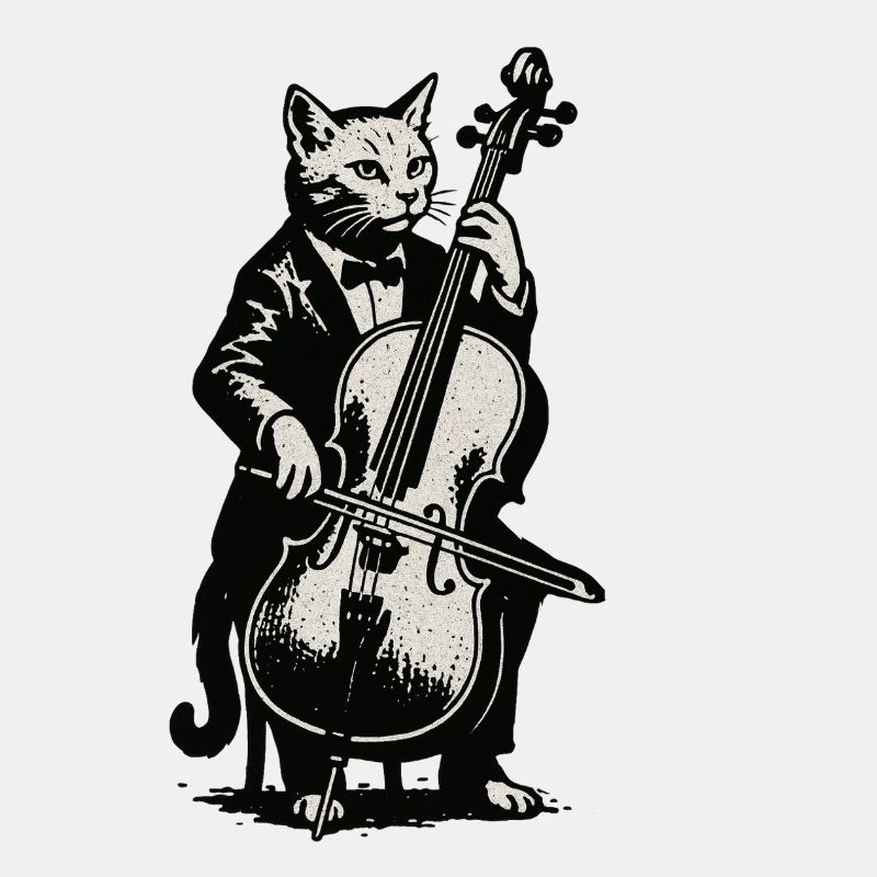 Violoncelliste chat en smoking