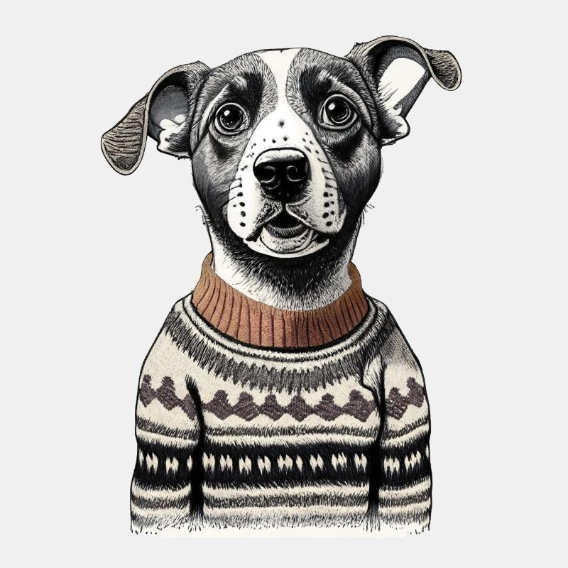 Hund im Pullover