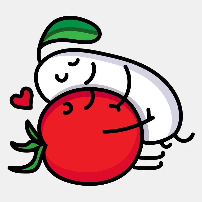 Tomate und Mozzarella Paar