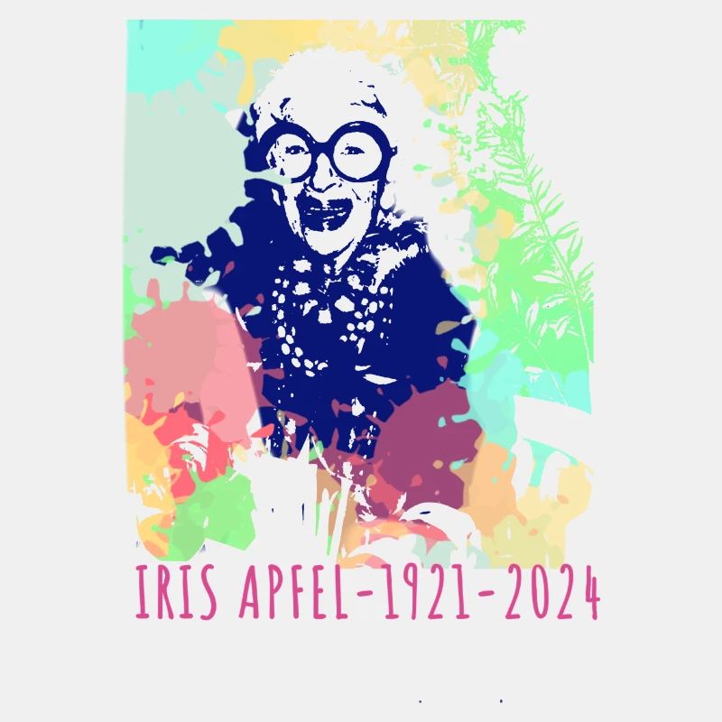 Illustration, bunt, Graffiti, Iris Apfel