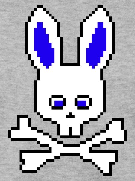 Totenkopf Hase Blau