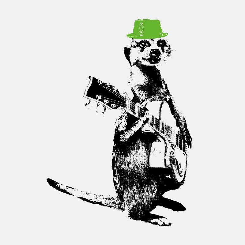 Meerkat Guitarplayer Green Hat