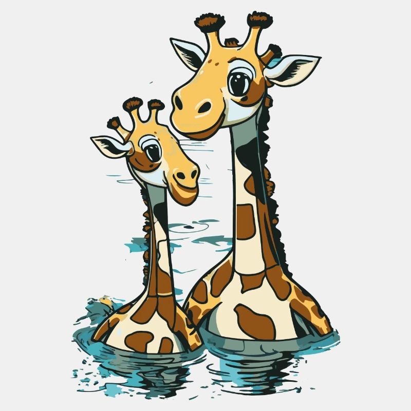 Schwimmende Giraffen - Giraffe