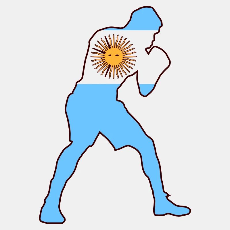 Boxeur avec drapeau de l’Argentine