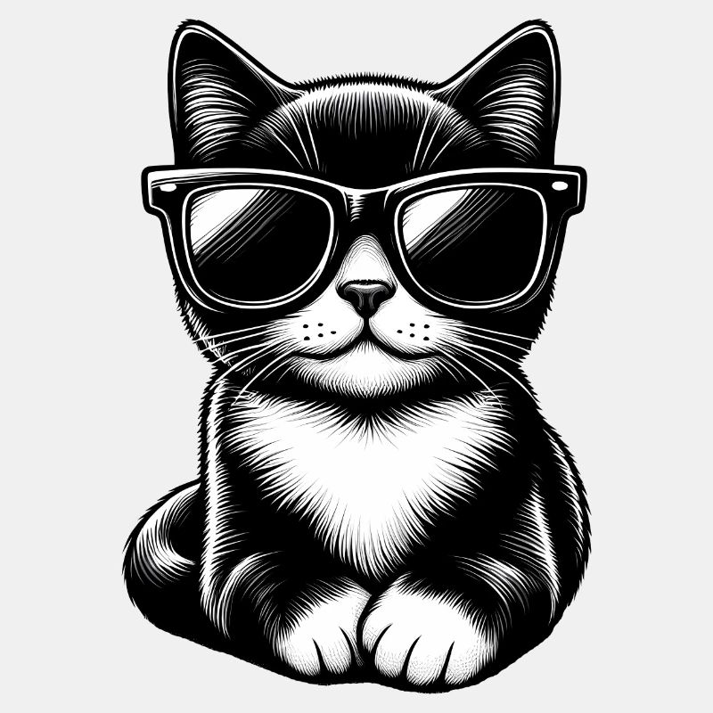 Süße Katze mit Brille