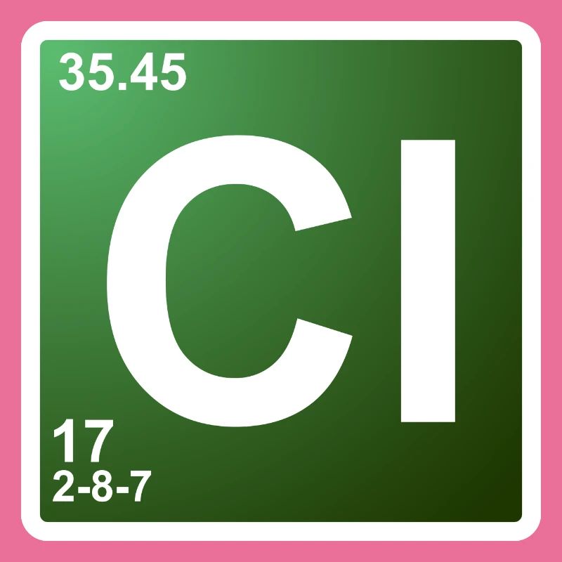 Cl - élément de chimie du chlore 17
