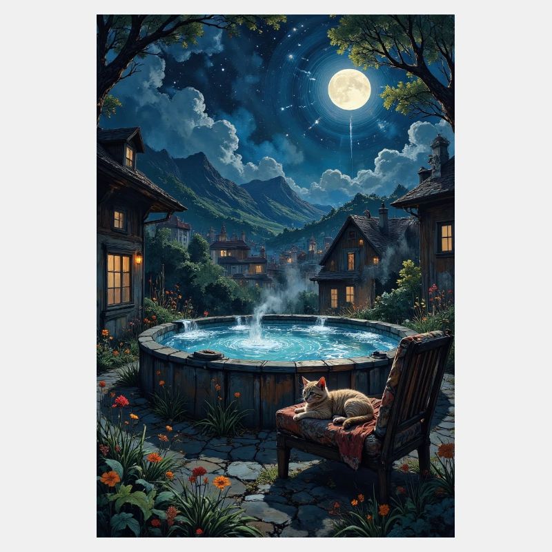 Landschaft mit einer Katze.