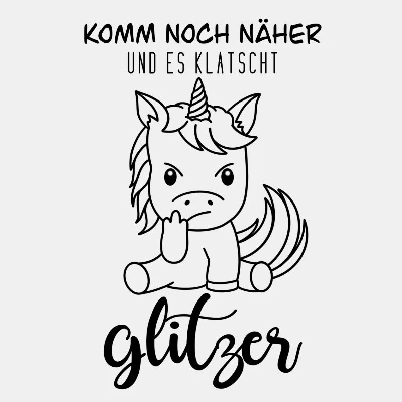 Einhorn Stinkefinger (schwarz)