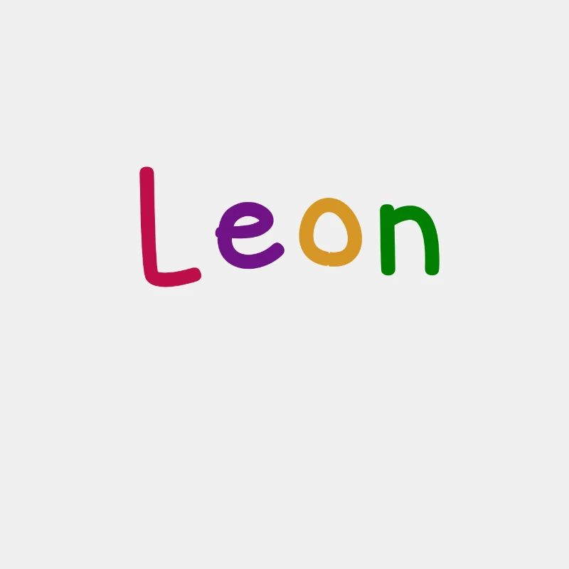 Leon First name Young name colored font colorful