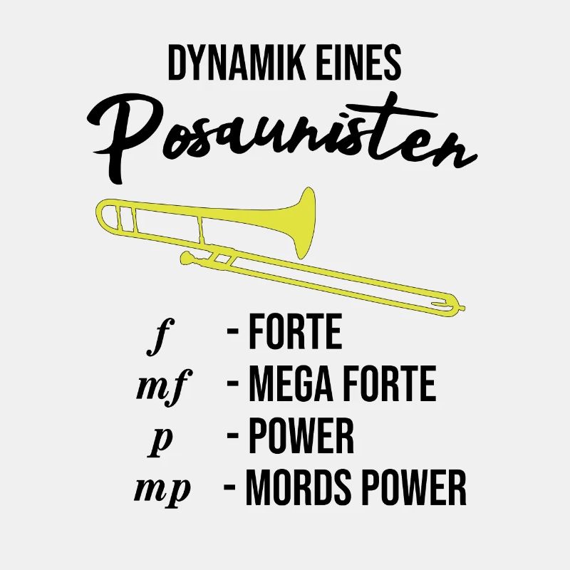 Lustiges Posaune Design, Dynamik eines Posaunisten