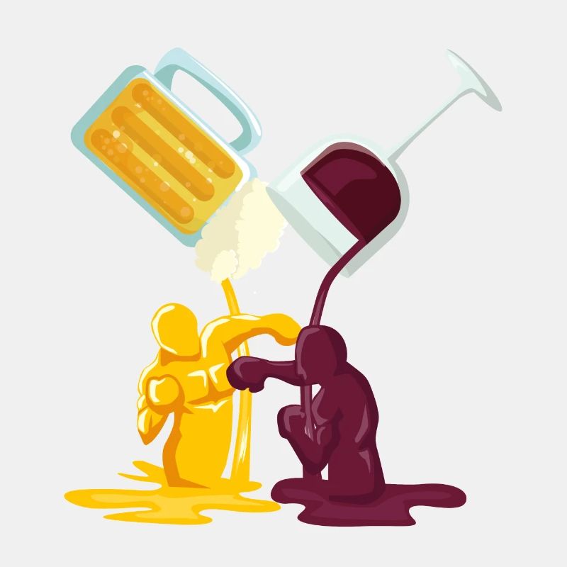 Bière et vin en boxe