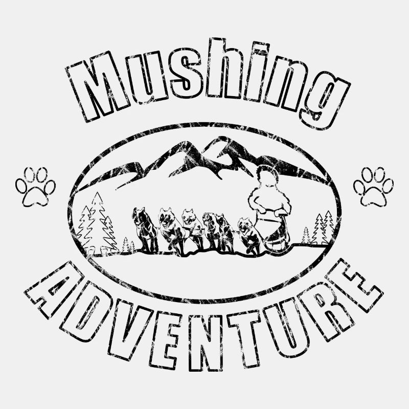 Sled dog handler mushing
