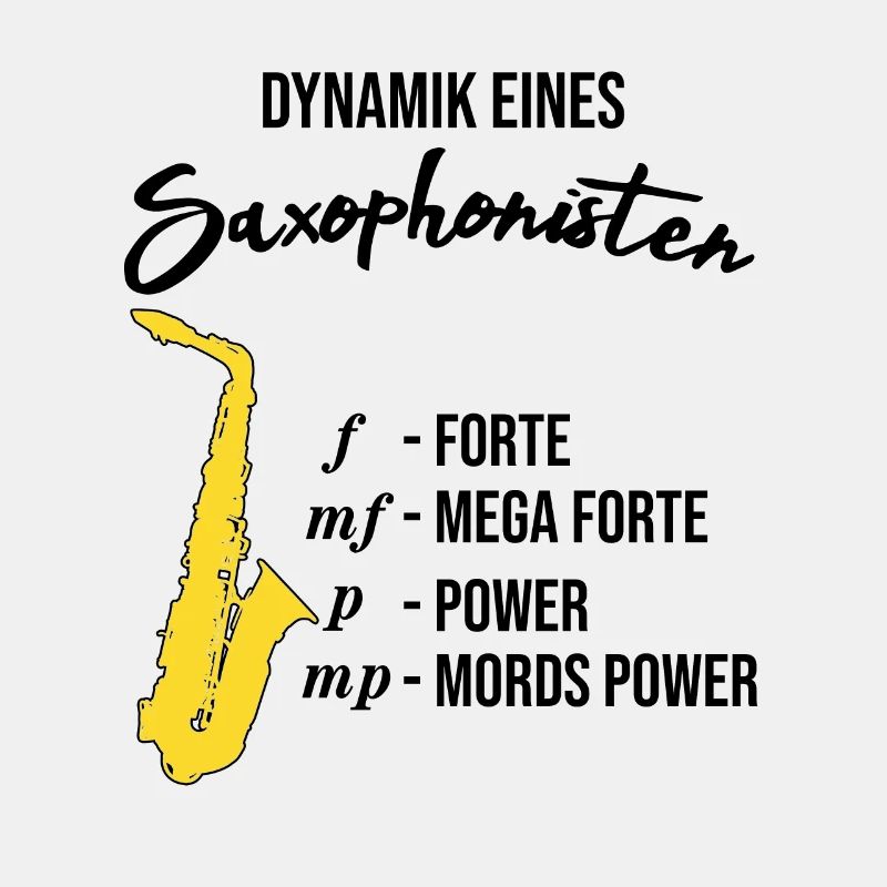 Dynamik eines Saxophonisten, lustig, Saxophon