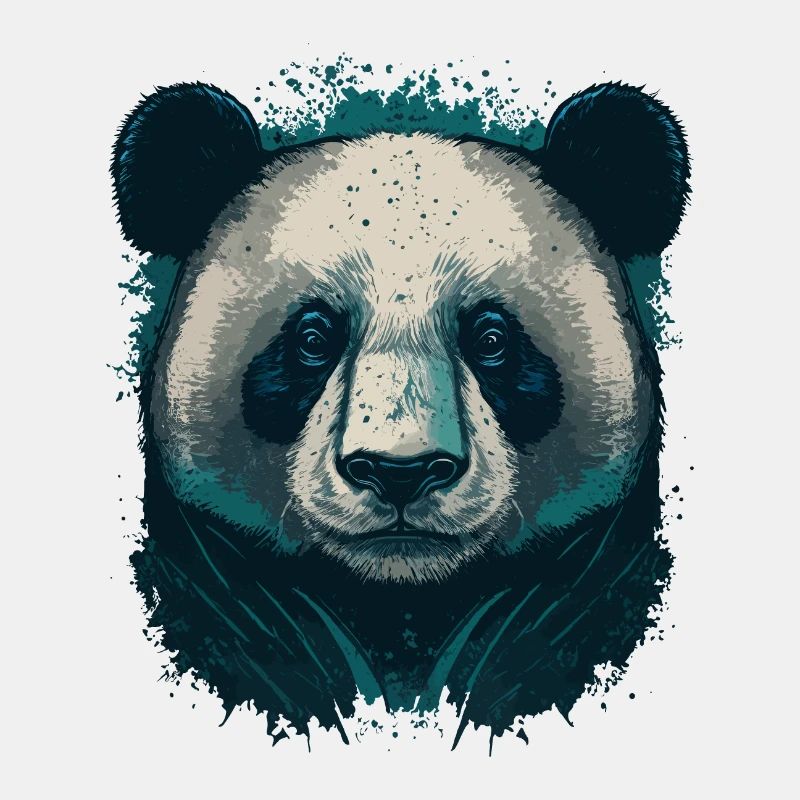 Blauer Pandakopf