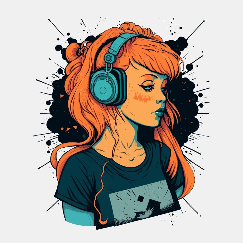 Musik liebendes Mädchen