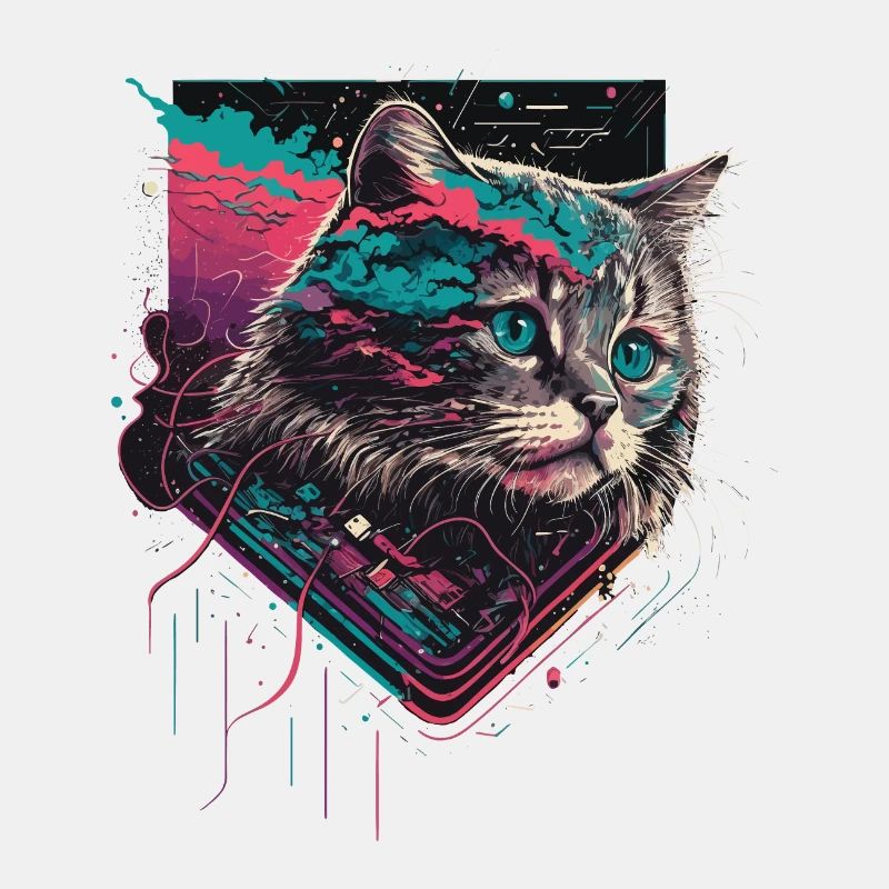 Crazy Cat Illustration
