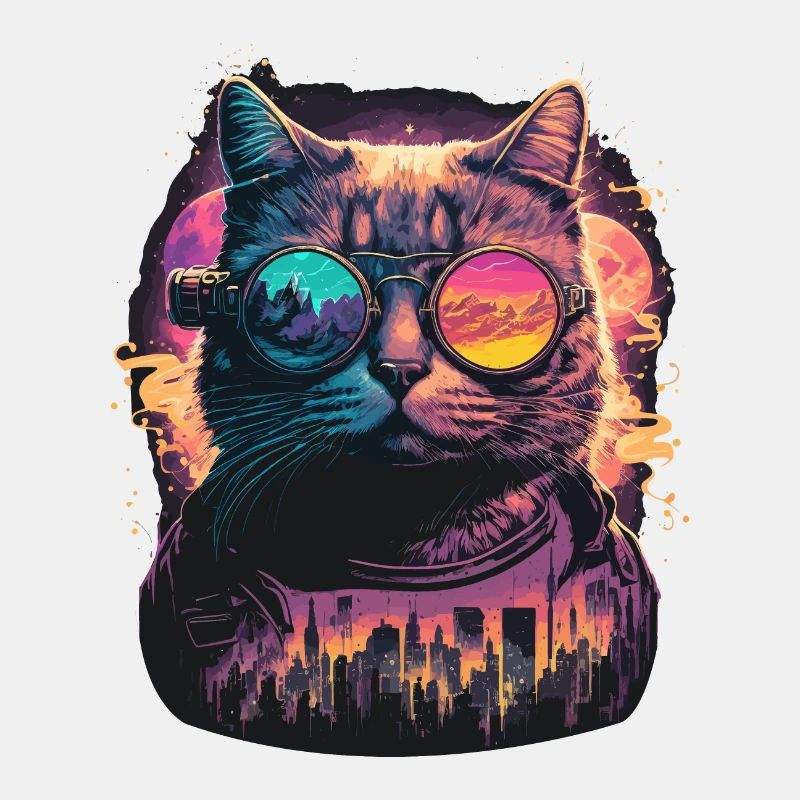 Illustration de chat néon