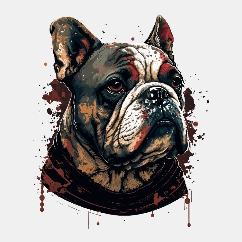 Bulldoggenkopf Kunst
