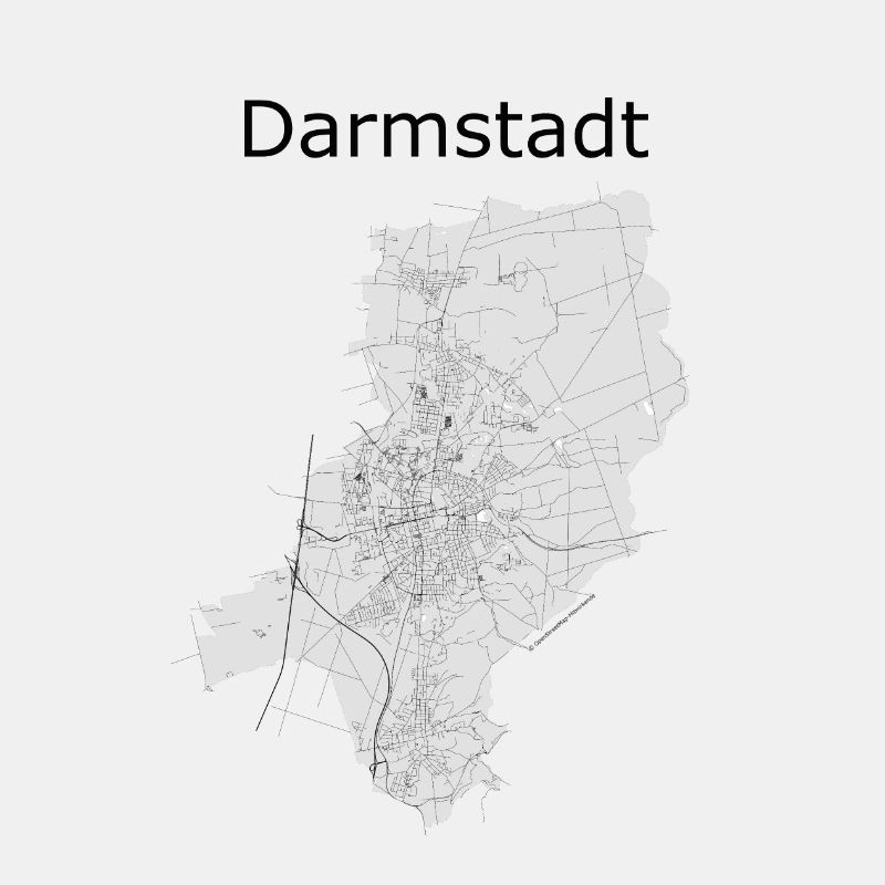 stylized street map Darmstadt