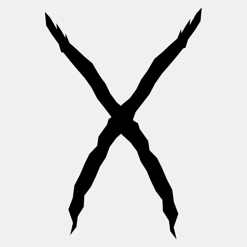 X Form Buchstabe Coole Kratzer Wunde Fleischwunde