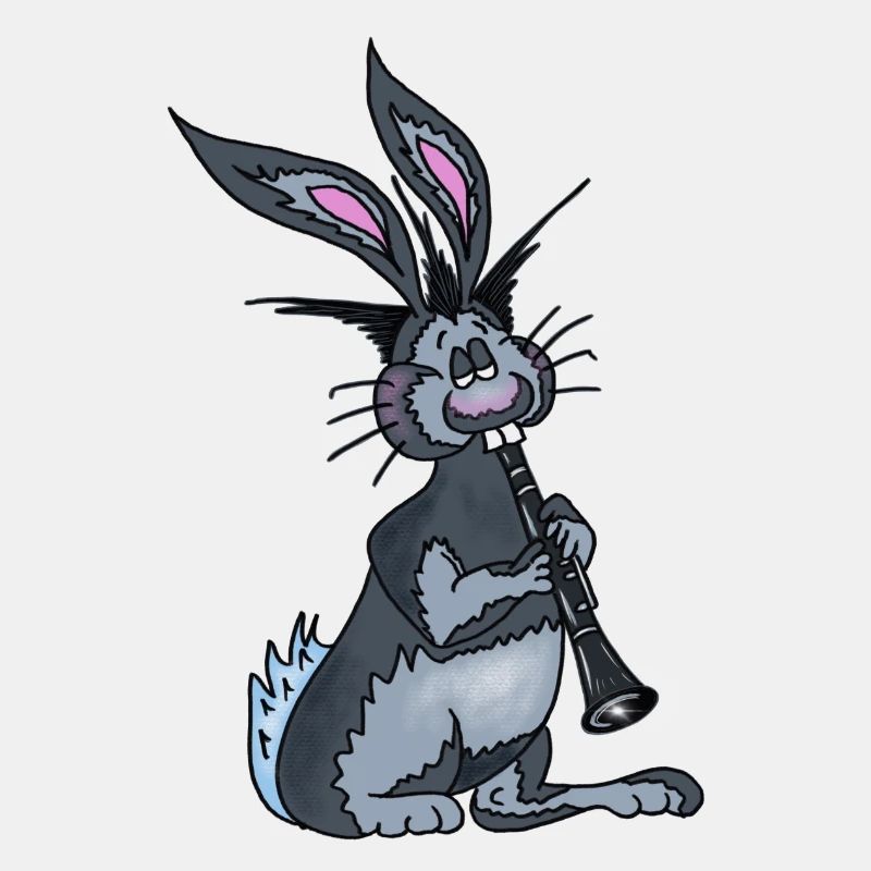 Benny le lapin joue de la clarinette