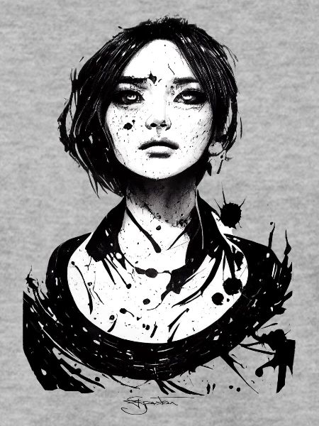 Monochrome Thinking Girl