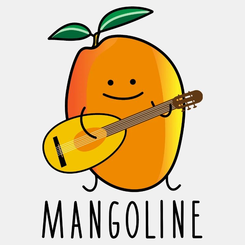 Lustige Mango mit Mandoline