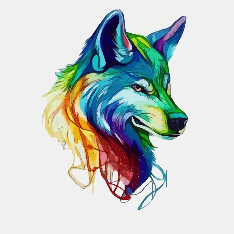 Majestätischer Regenbogenwolf