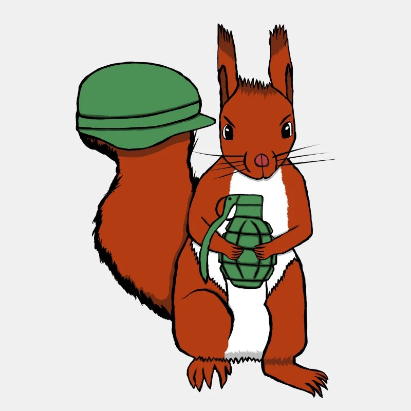 Eichhörnchen mit Granate