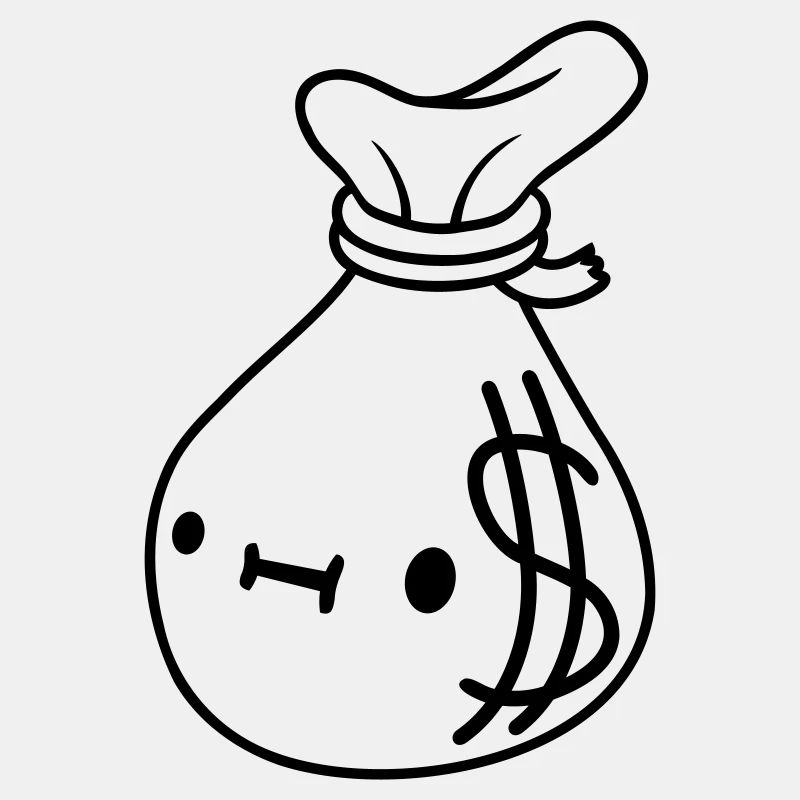Comic Gesicht Geld Sack
