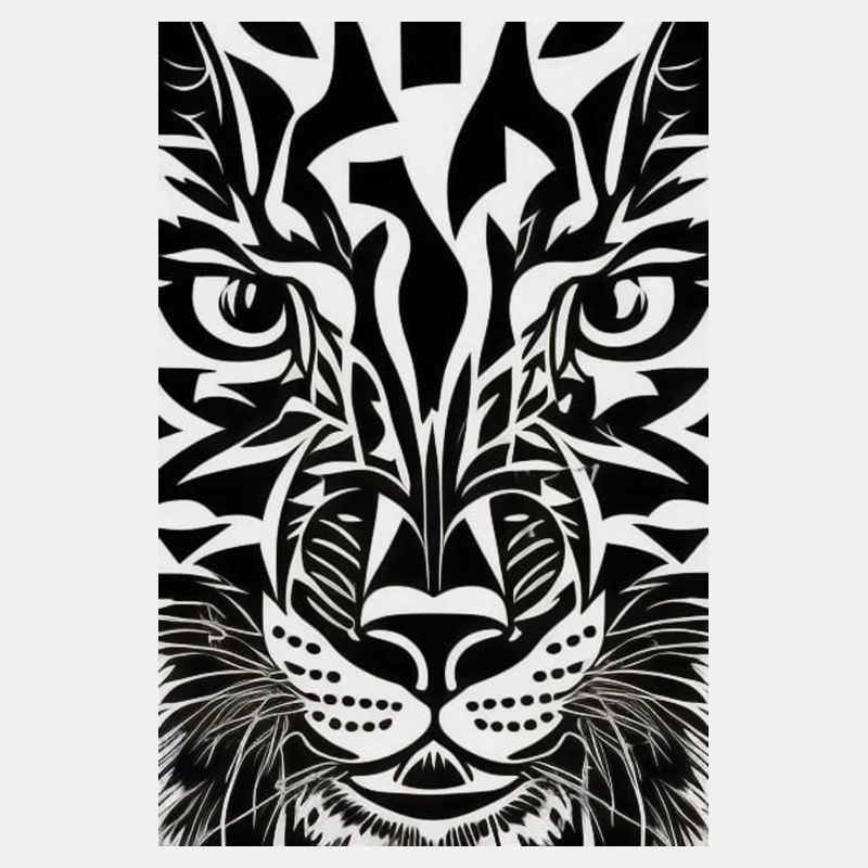 Tigre abstrait noir et blanc