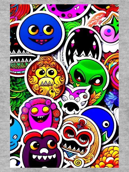 Lustige Monster Aufkleber