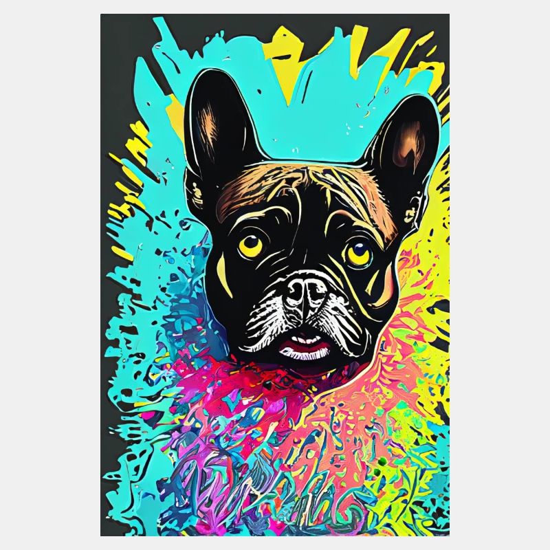 Impression pop art moderne | coloré | Bouledogue français