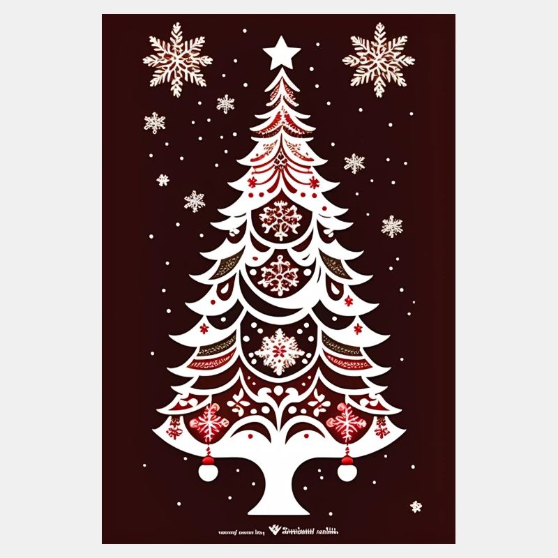 Doodle Russischer Winterweihnachtsbaum